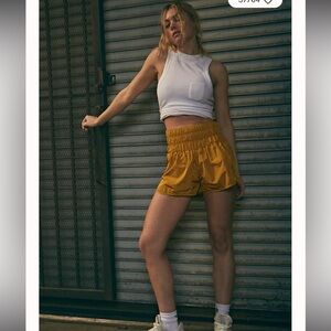 Free People Movement The Way Home Golden Yellow Shorts, size Small